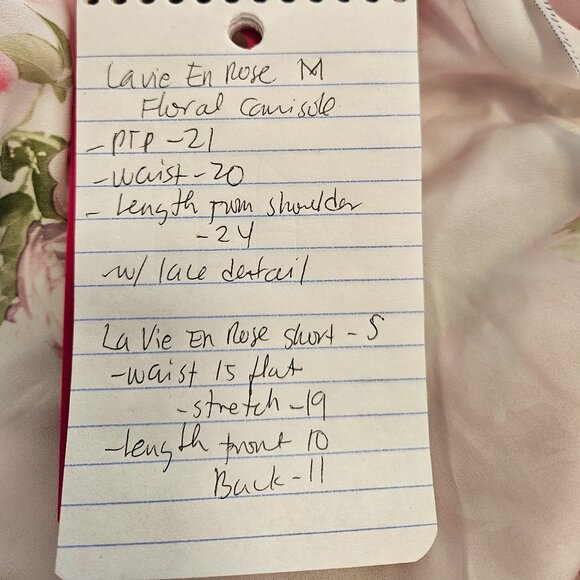 NWOT La Vie En Rose Pink Floral Inner Camisole and Shorts in Floral Size M - Picture 17 of 17